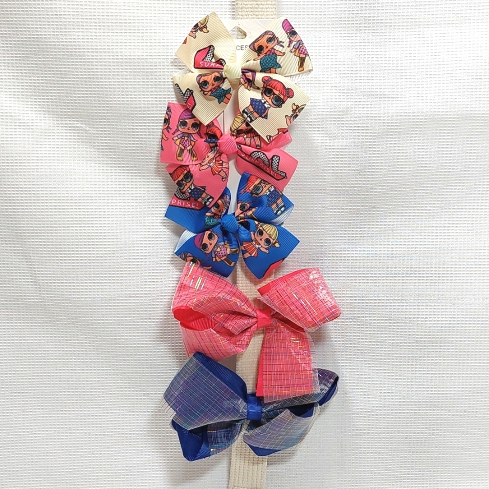 Specialty/ Grosgrain Hair Bows☆Set of 5